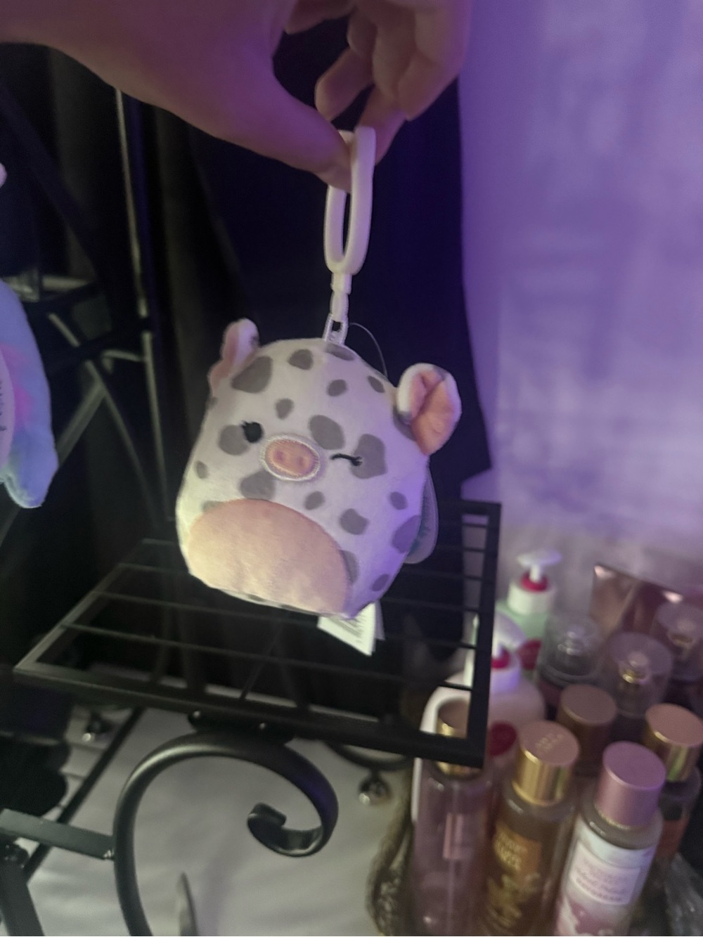 Squishmallows Pastel Unicorn, Owl, Cow & Cactus Clip-On Plush Set - Picture 6 of 11